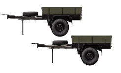 NPE Modellbau NA88320 - H0 Anhänger Pritsche - Militärgrün (2 Stück)